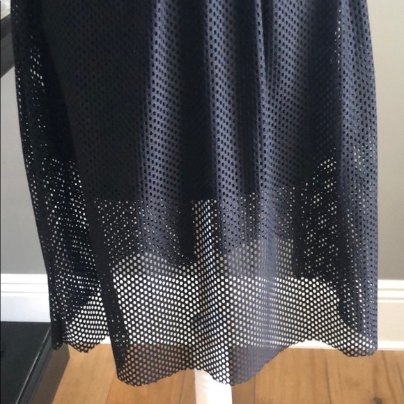TOPSHOP Football Mesh Midi Skirt Black 6 - Picture 3 of 8